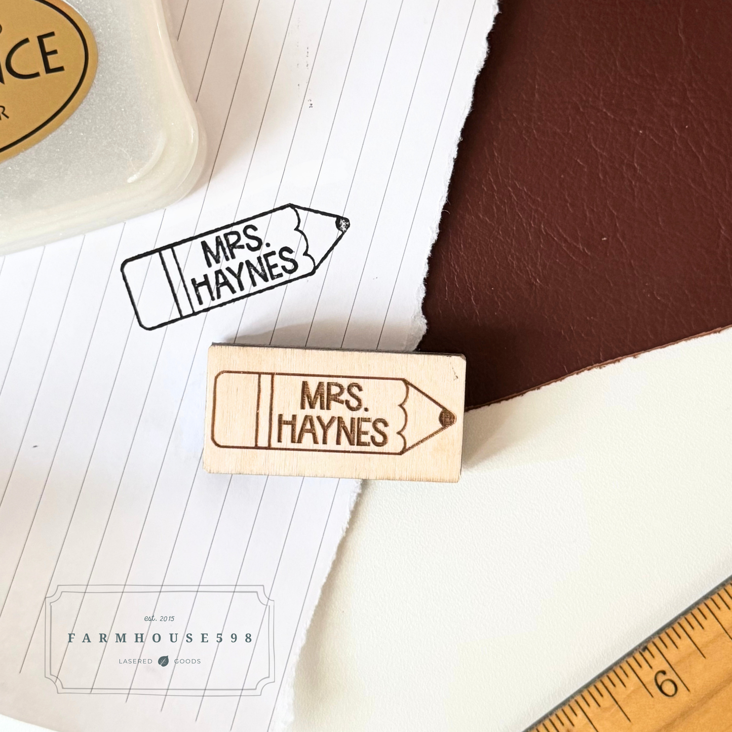 Personalized Pencil Stamp Teacher Gift