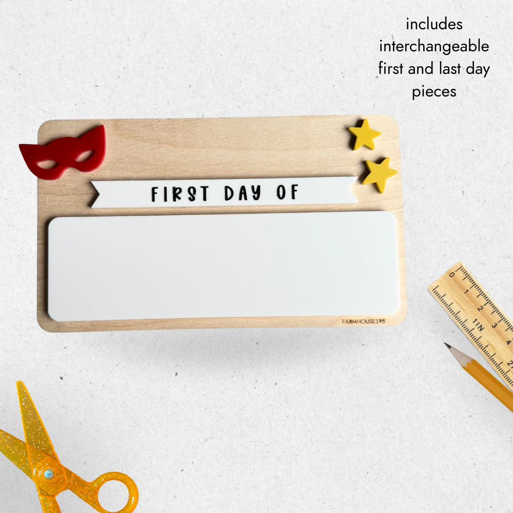 Back To School Dry Erase Board Sign with Acrylic Add Ons New for 2025