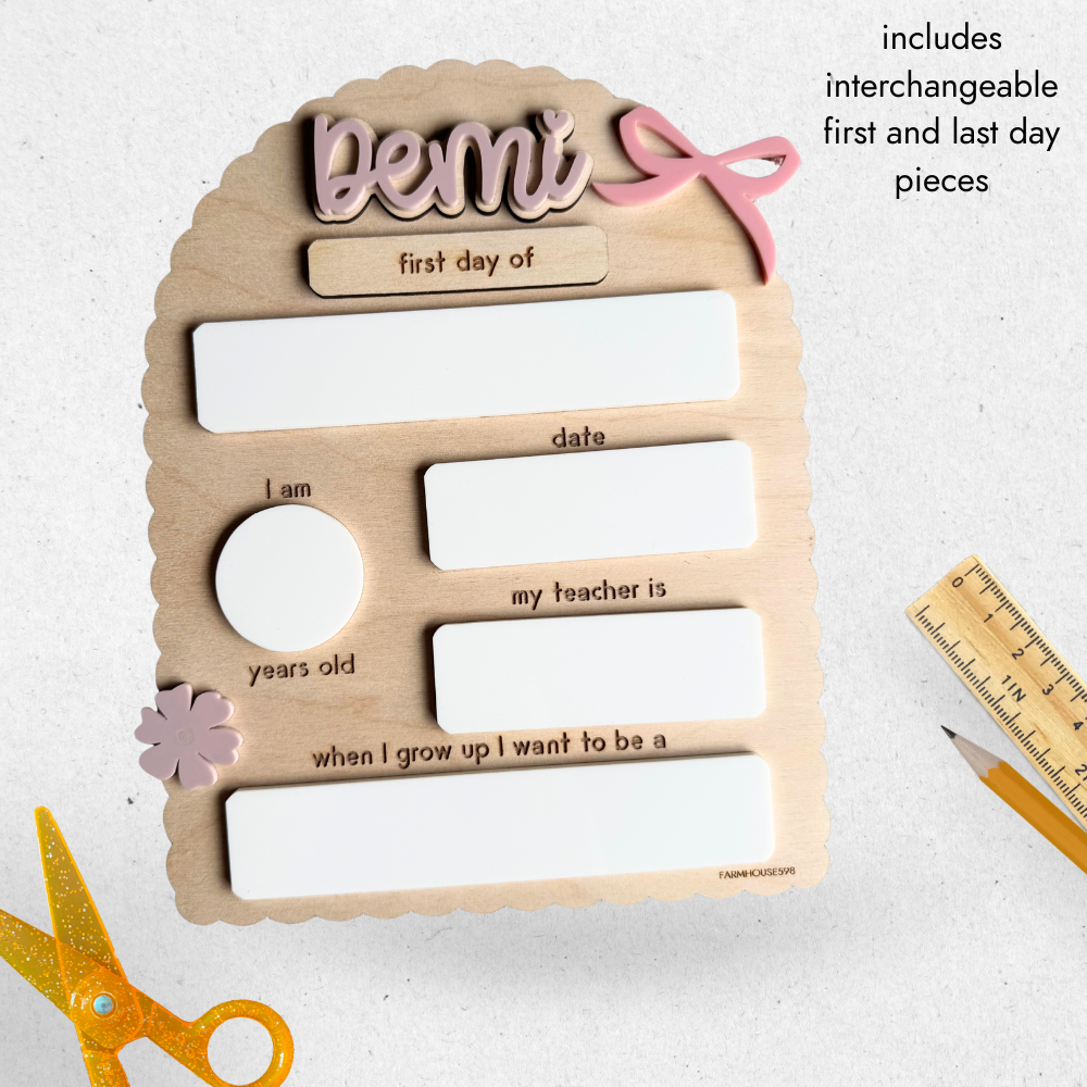 Back To School Dry Erase Board Sign with Acrylic Add Ons New for 2025