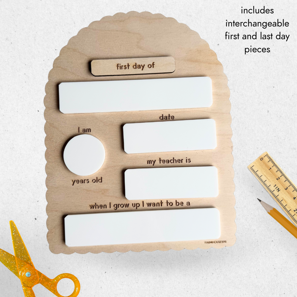 Back To School Dry Erase Board Sign with Acrylic Add Ons New for 2025