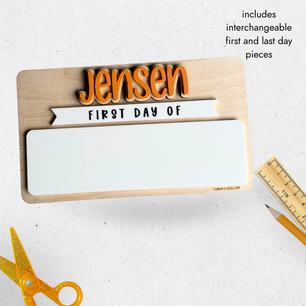 Back To School Dry Erase Board Sign with Acrylic Add Ons New for 2025