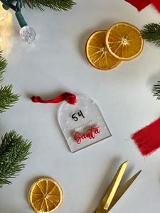 Sleeps until Santa Christmas Dry Erase Board Ornament
