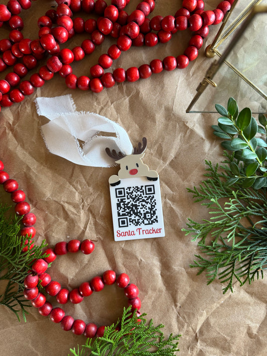 Santa Tracker QR Code Reindeer Ornament NORAD Tracker