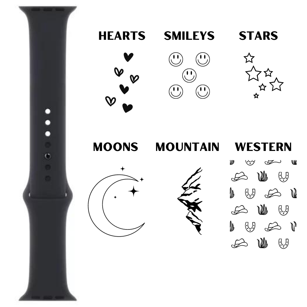 Engraved Silicone Apple Watch Bands