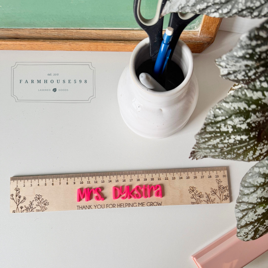 Personalized Teacher Ruler Sign/Magnet