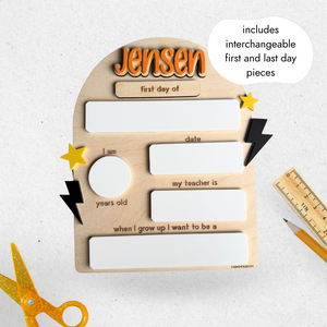 Back To School Dry Erase Board Sign with Acrylic Add Ons New for 2025
