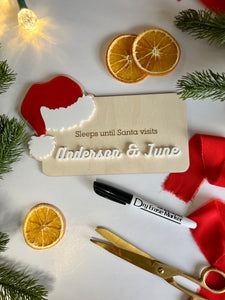 Sleeps until Santa Countdown Dry Erase Board