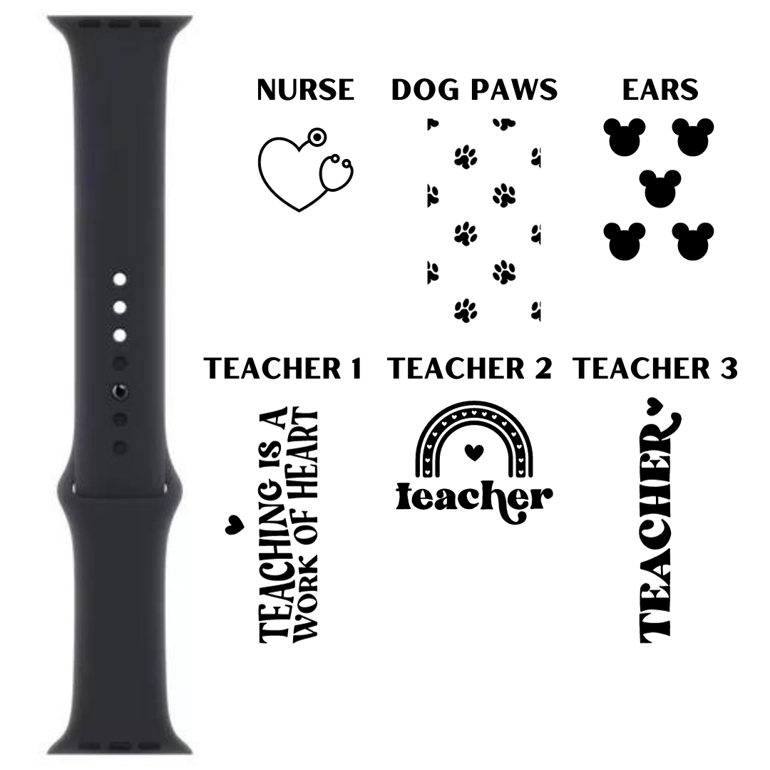 Engraved Silicone Apple Watch Bands