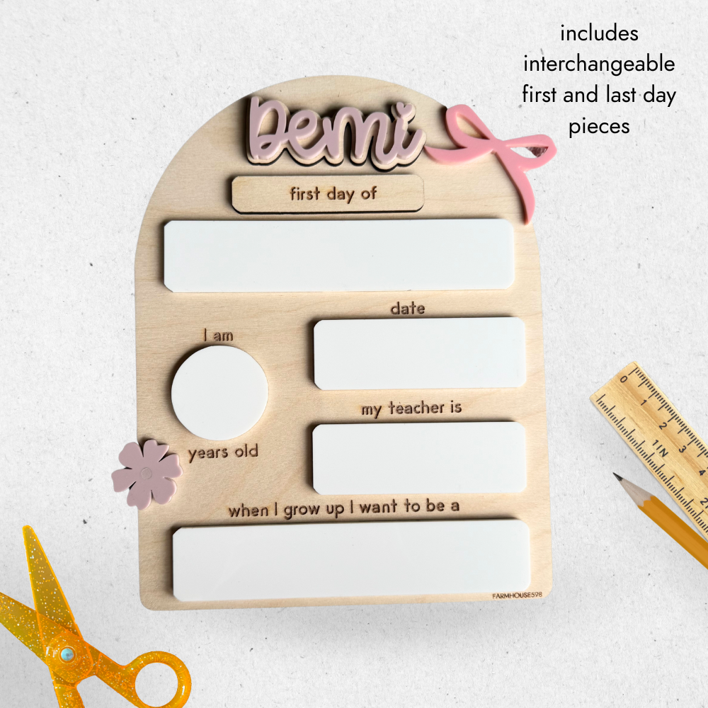 Back To School Dry Erase Board Sign with Acrylic Add Ons New for 2025