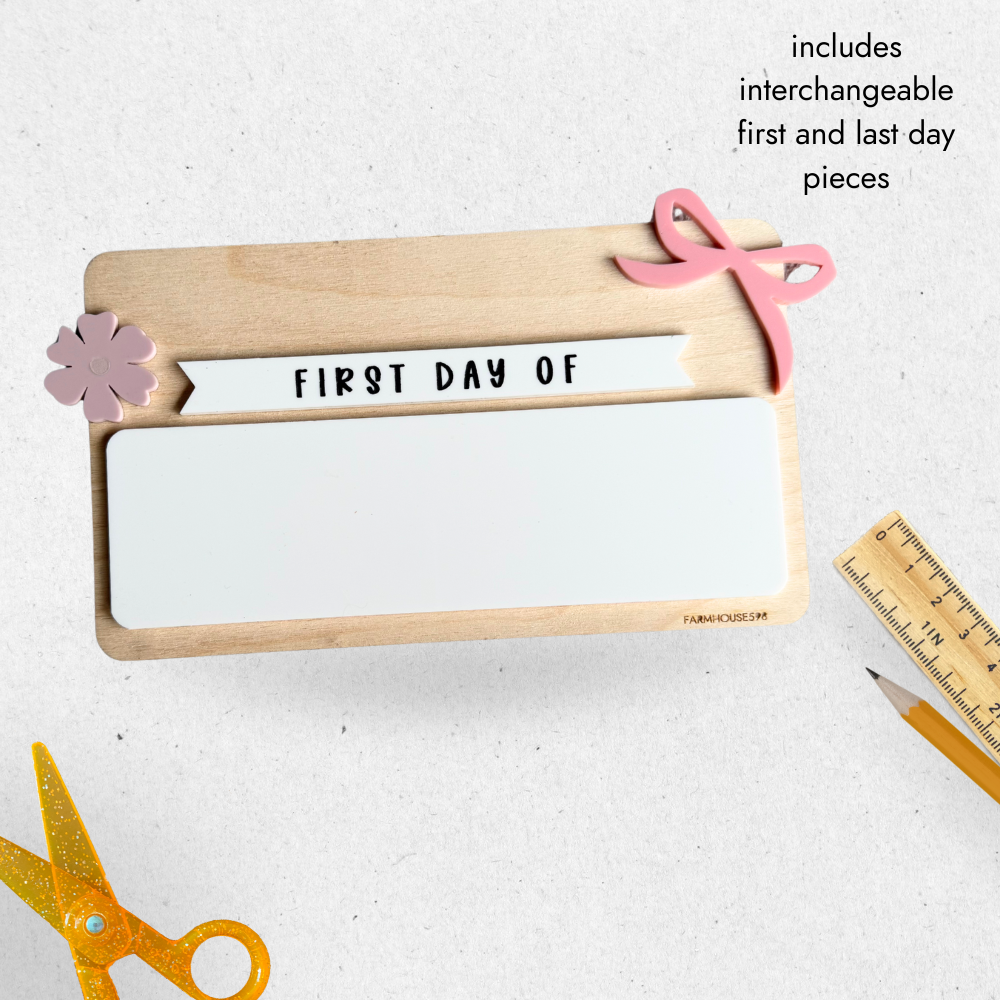 Back To School Dry Erase Board Sign with Acrylic Add Ons New for 2025