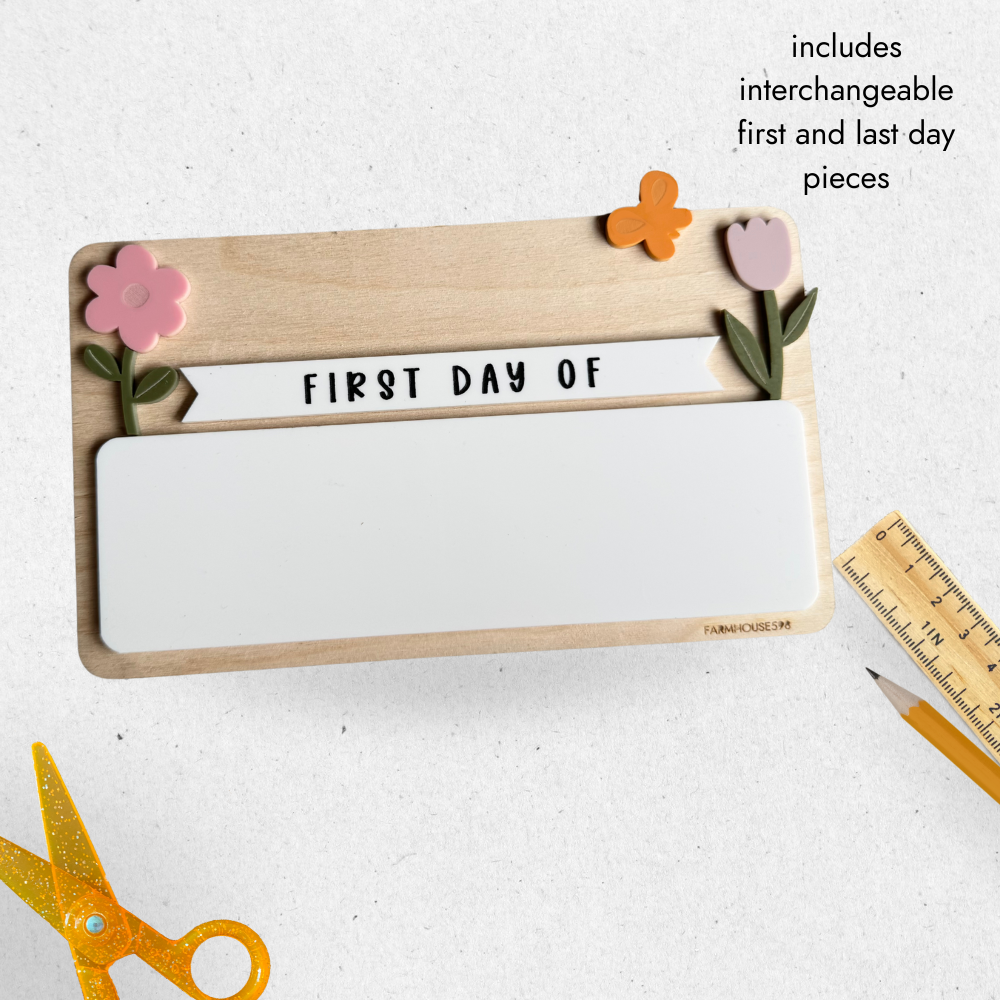 Back To School Dry Erase Board Sign with Acrylic Add Ons New for 2025
