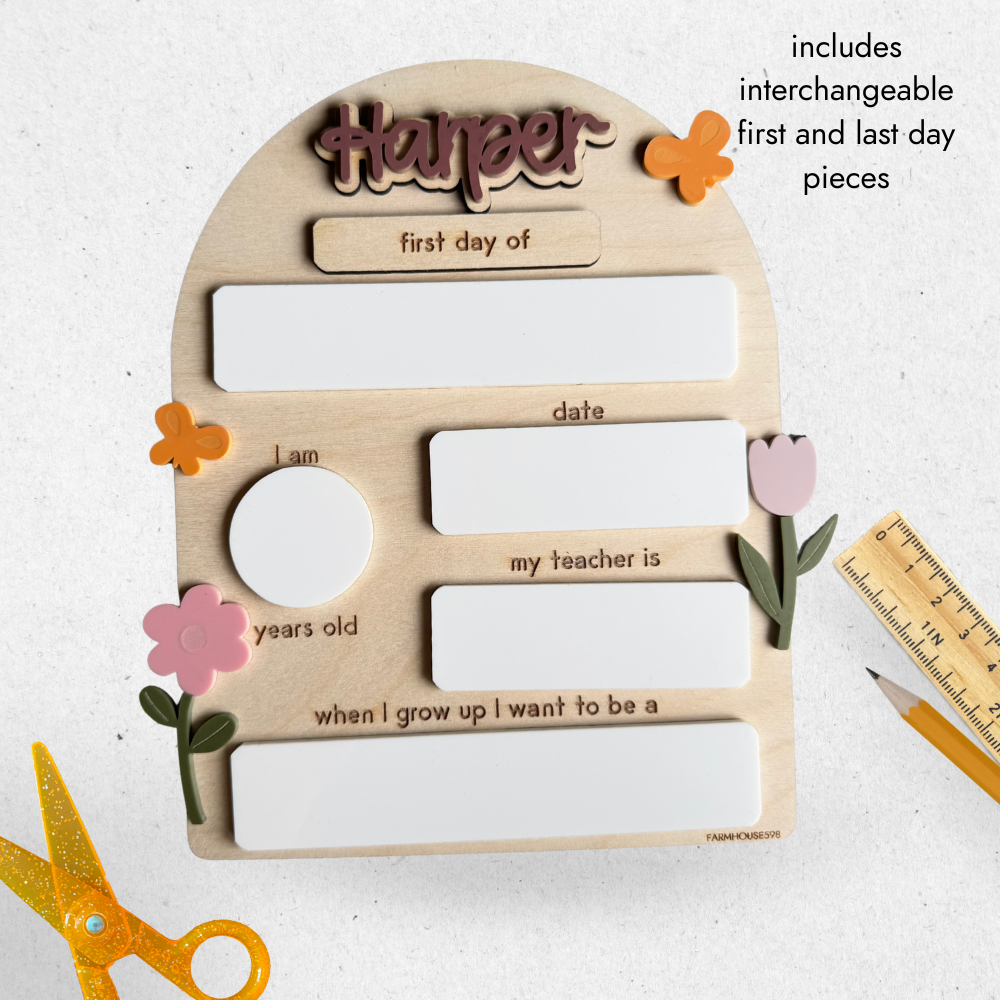 Back To School Dry Erase Board Sign with Acrylic Add Ons New for 2025