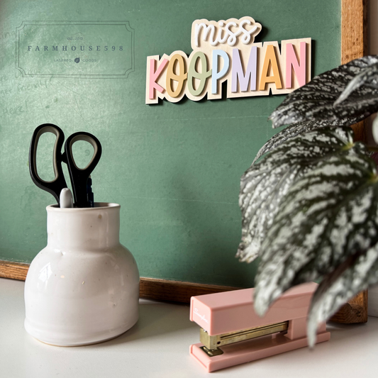 Custom Teacher Name Sign Teacher Gift