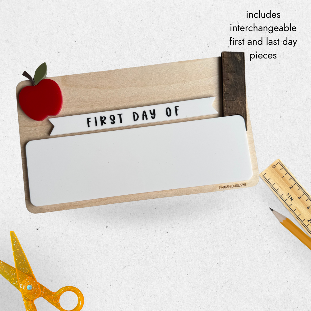 Back To School Dry Erase Board Sign with Acrylic Add Ons New for 2025