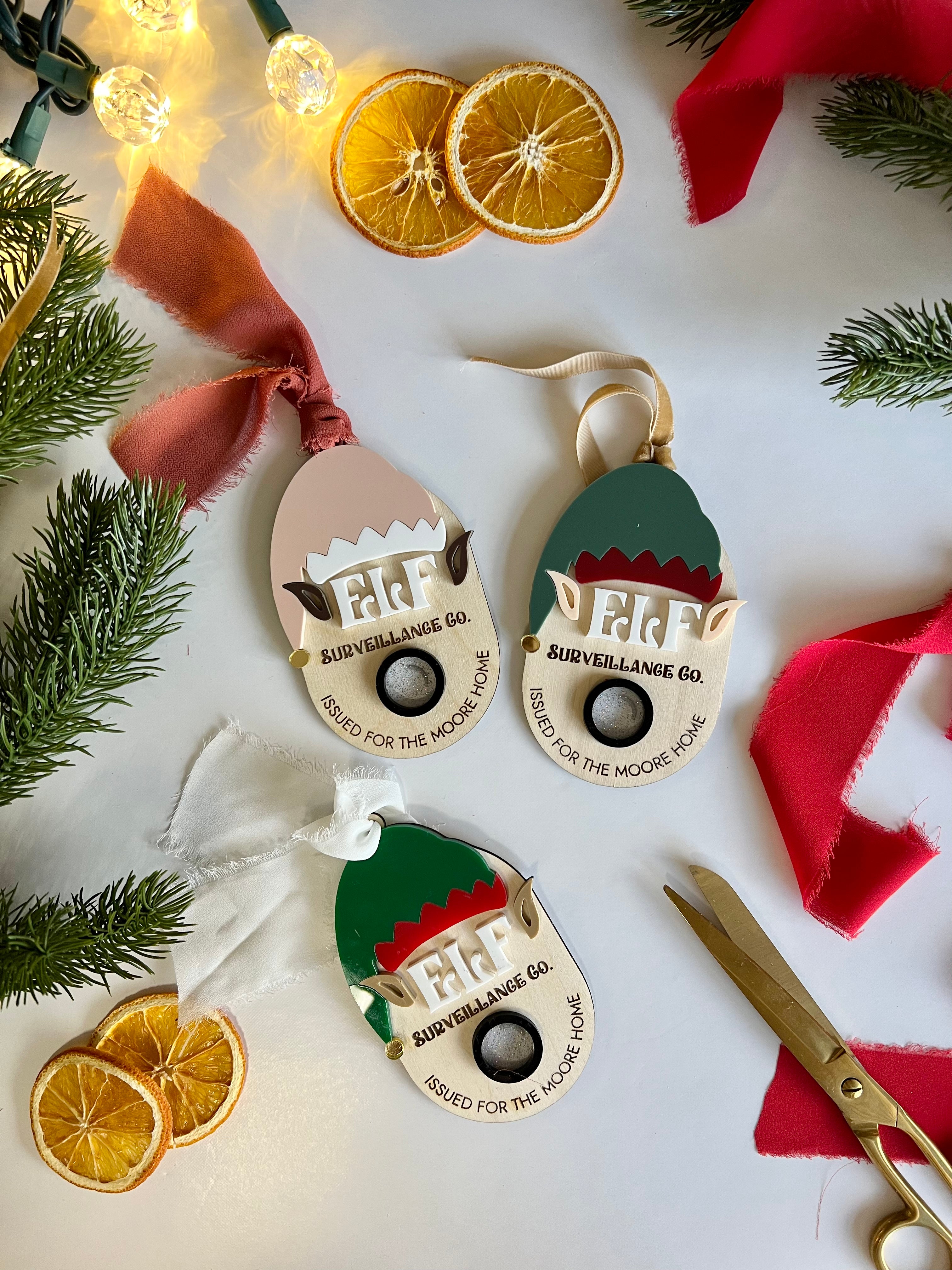 Elf/Santa Surveillance "Camera" Ornament