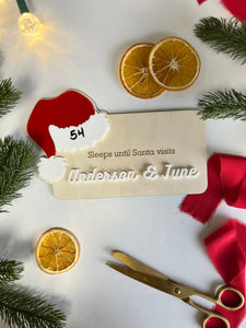 Sleeps until Santa Countdown Dry Erase Board