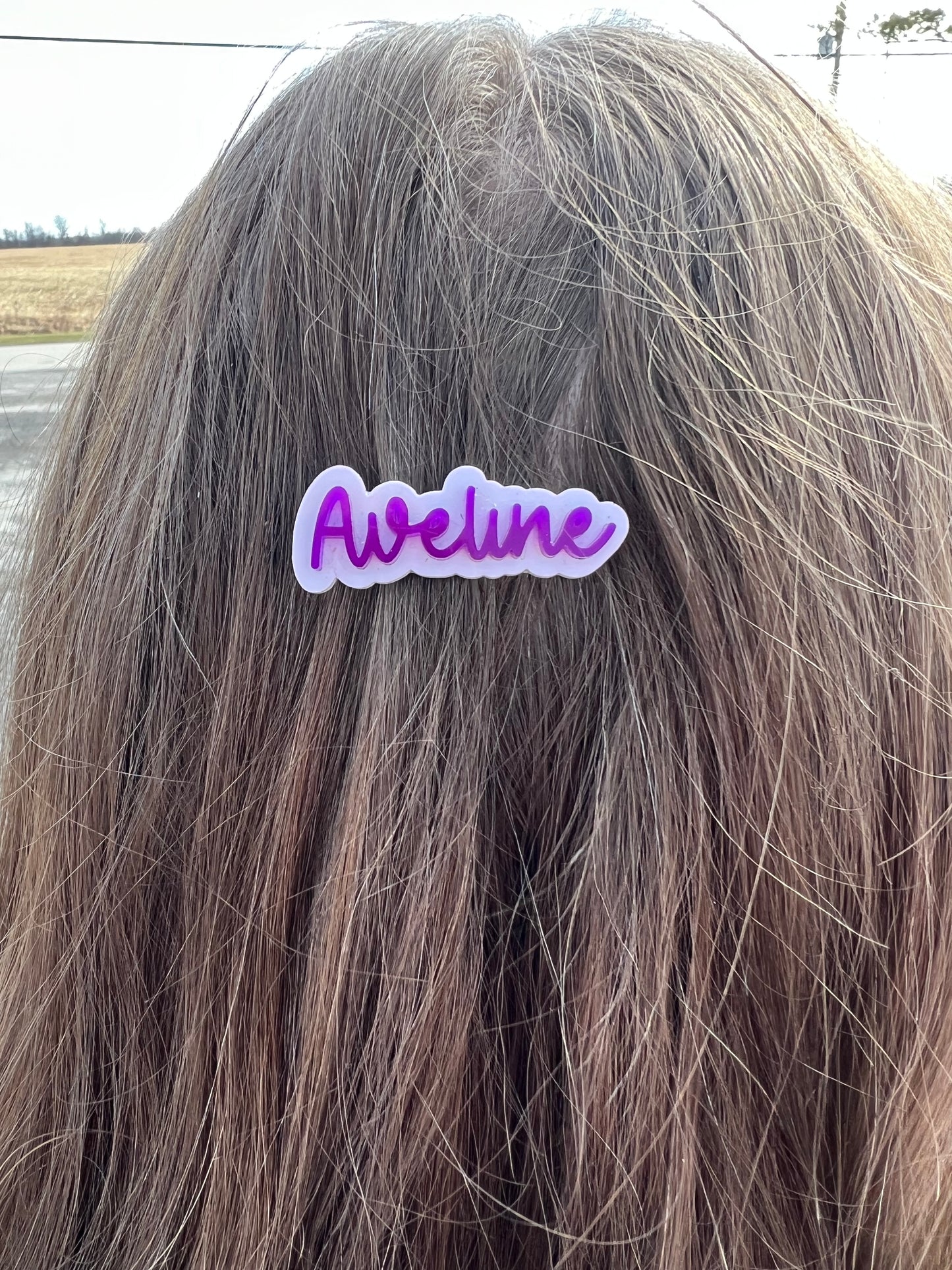 Name Hair Clip, 3D Acrylic