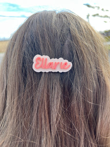 Name Hair Clip, 3D Acrylic
