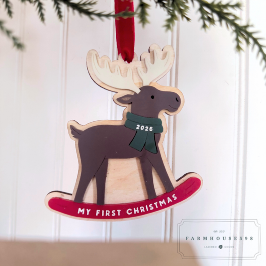 Personalized Rocking Moose Ornament