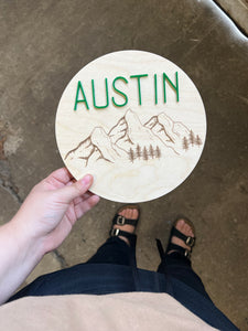 Laser Engraved and 3D Mountain Name Sign