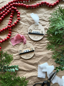 First Christmas Blocks on a Bookshelf Ornament