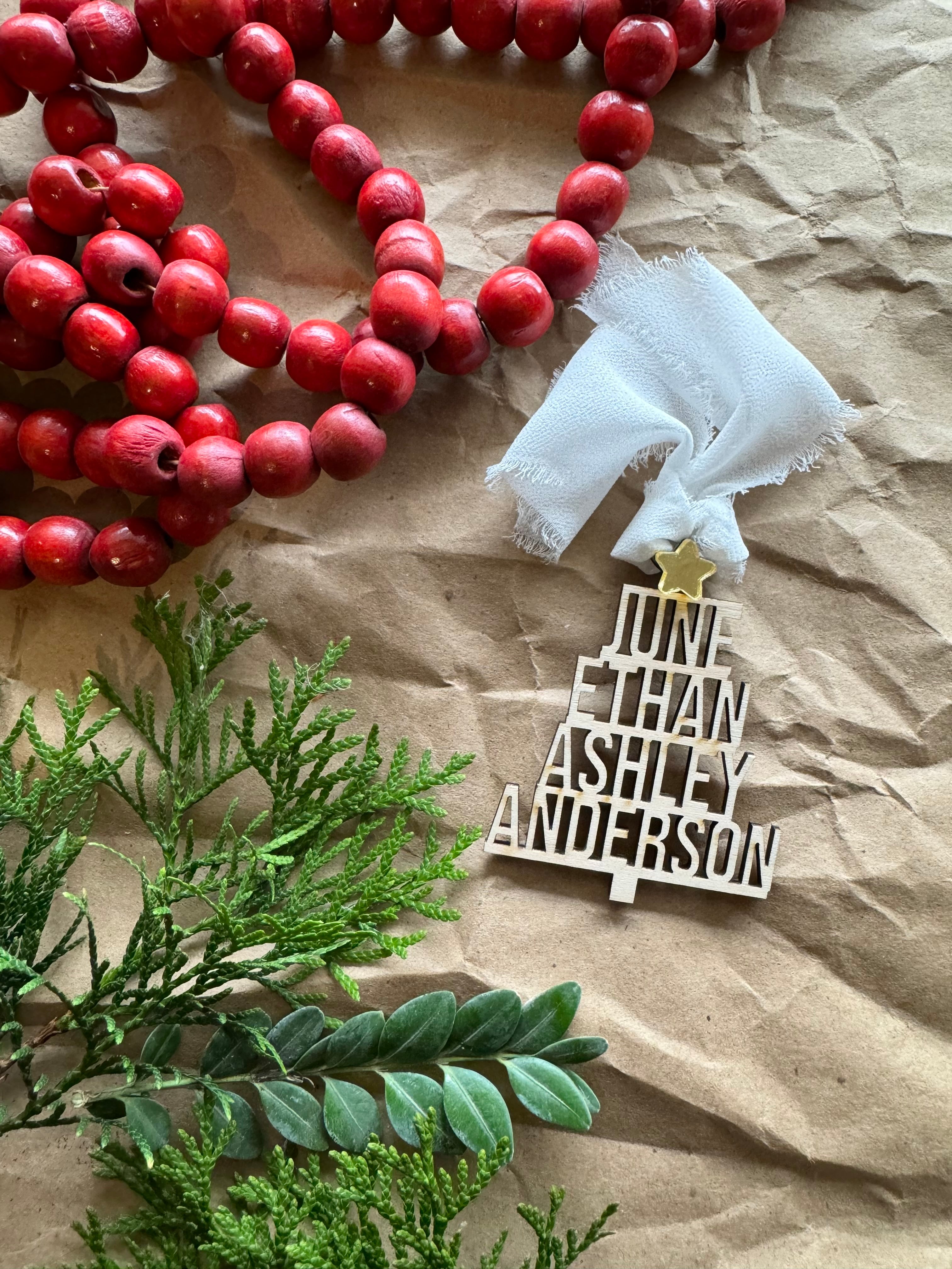 Name Stack Christmas Tree Ornament