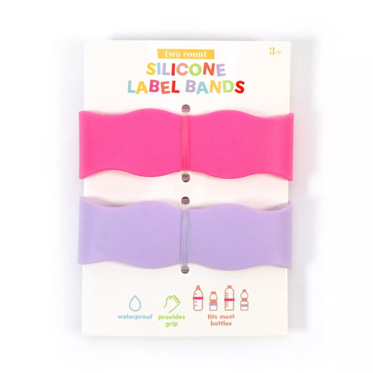 Silicone Label Bands (2 Pack) Pink & Purple