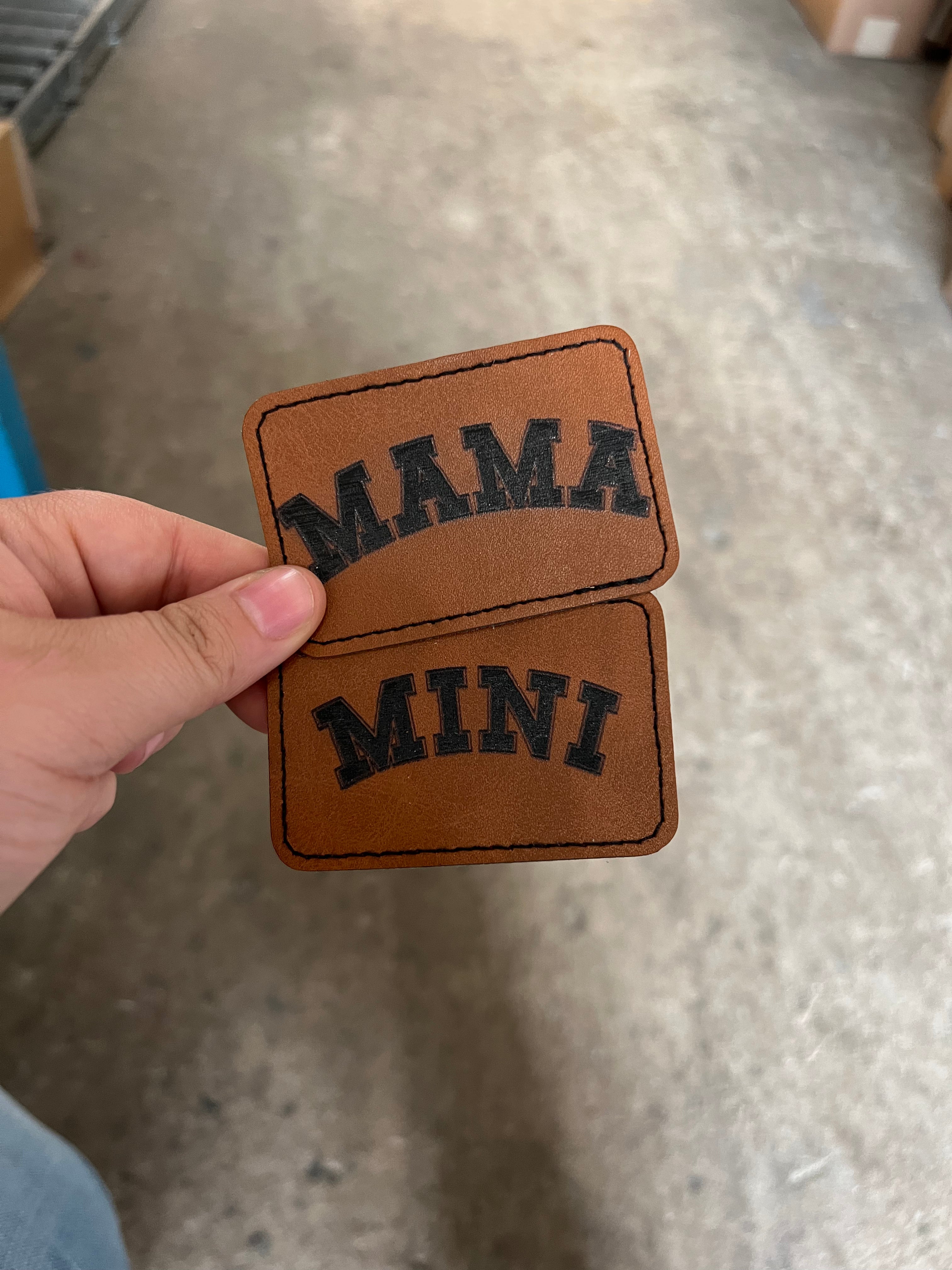 RTS Mama + Mini Matching Leather Iron On Patches