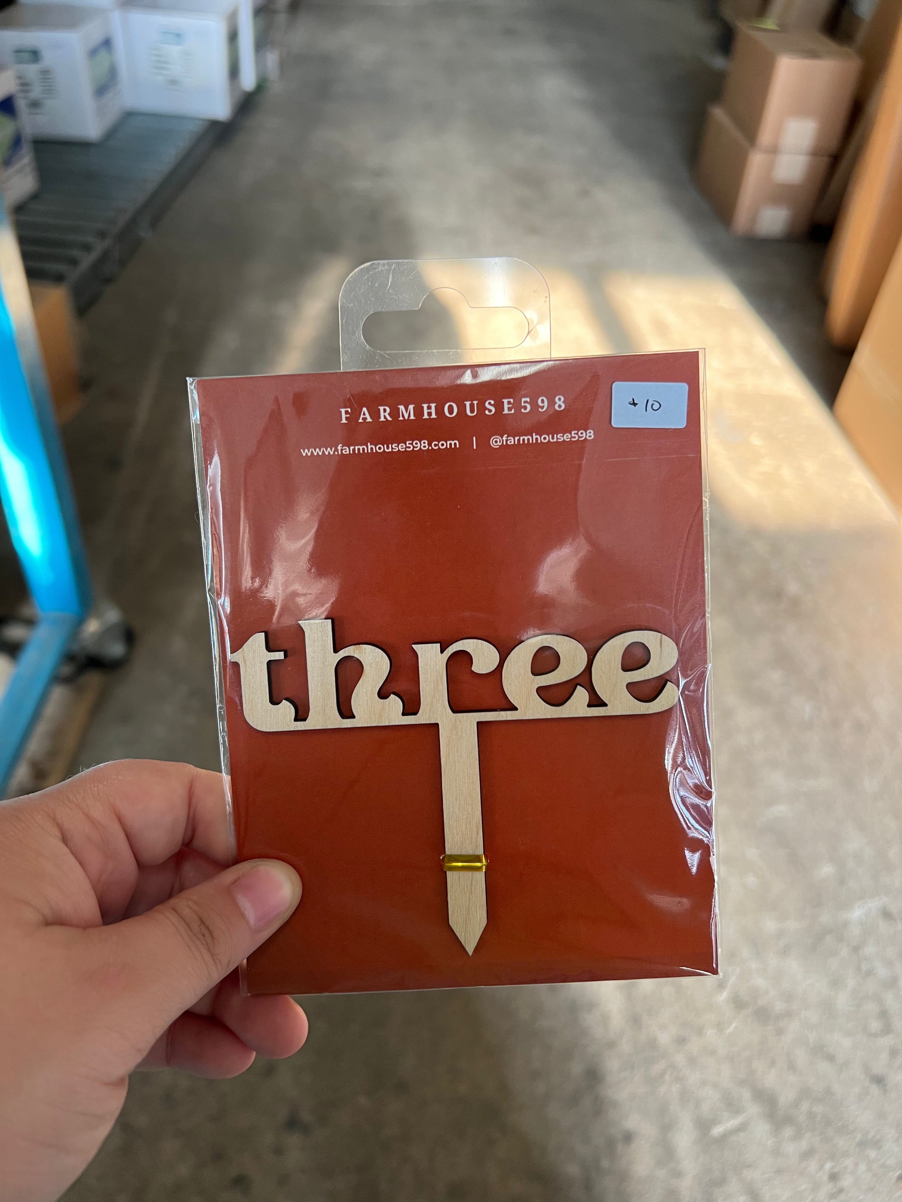 RTS Cake Topper - Three Wood