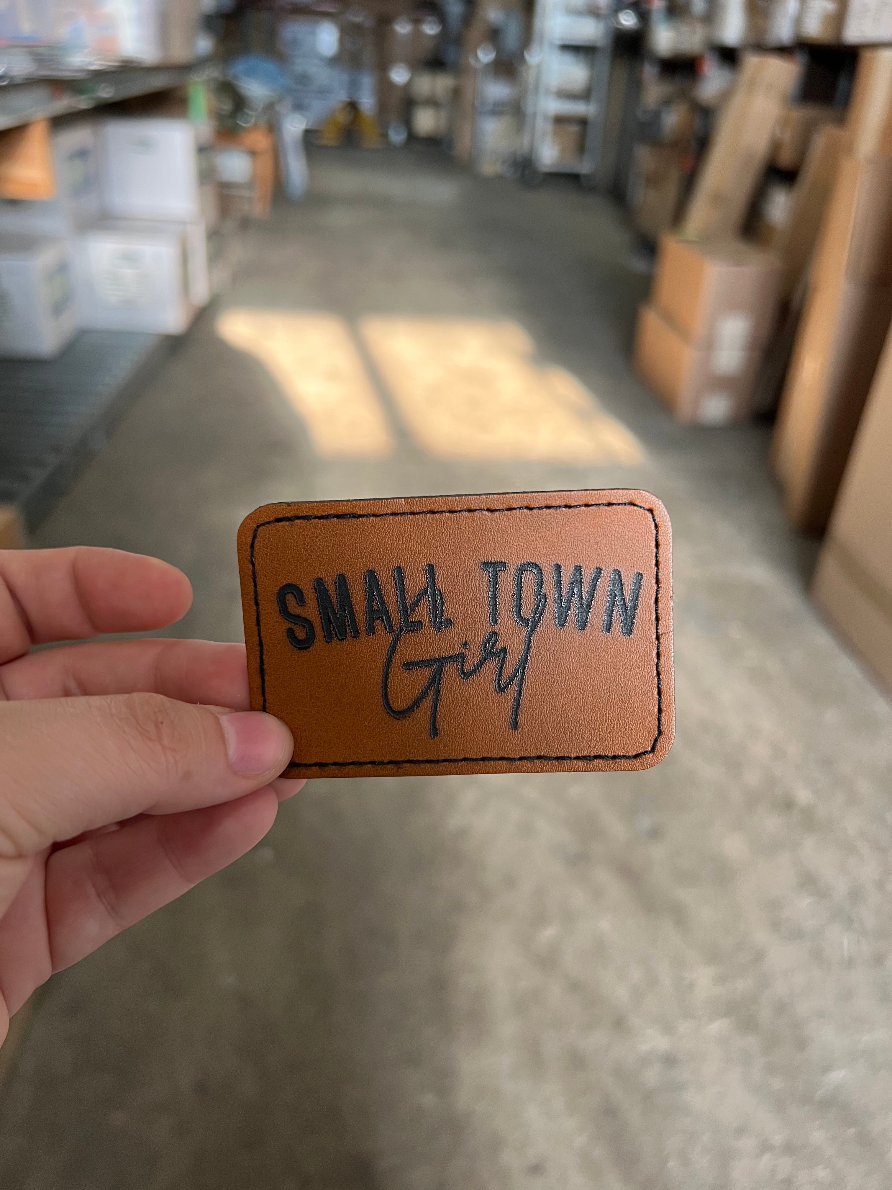 RTS Leather Iron On Patch - Small Town Girl