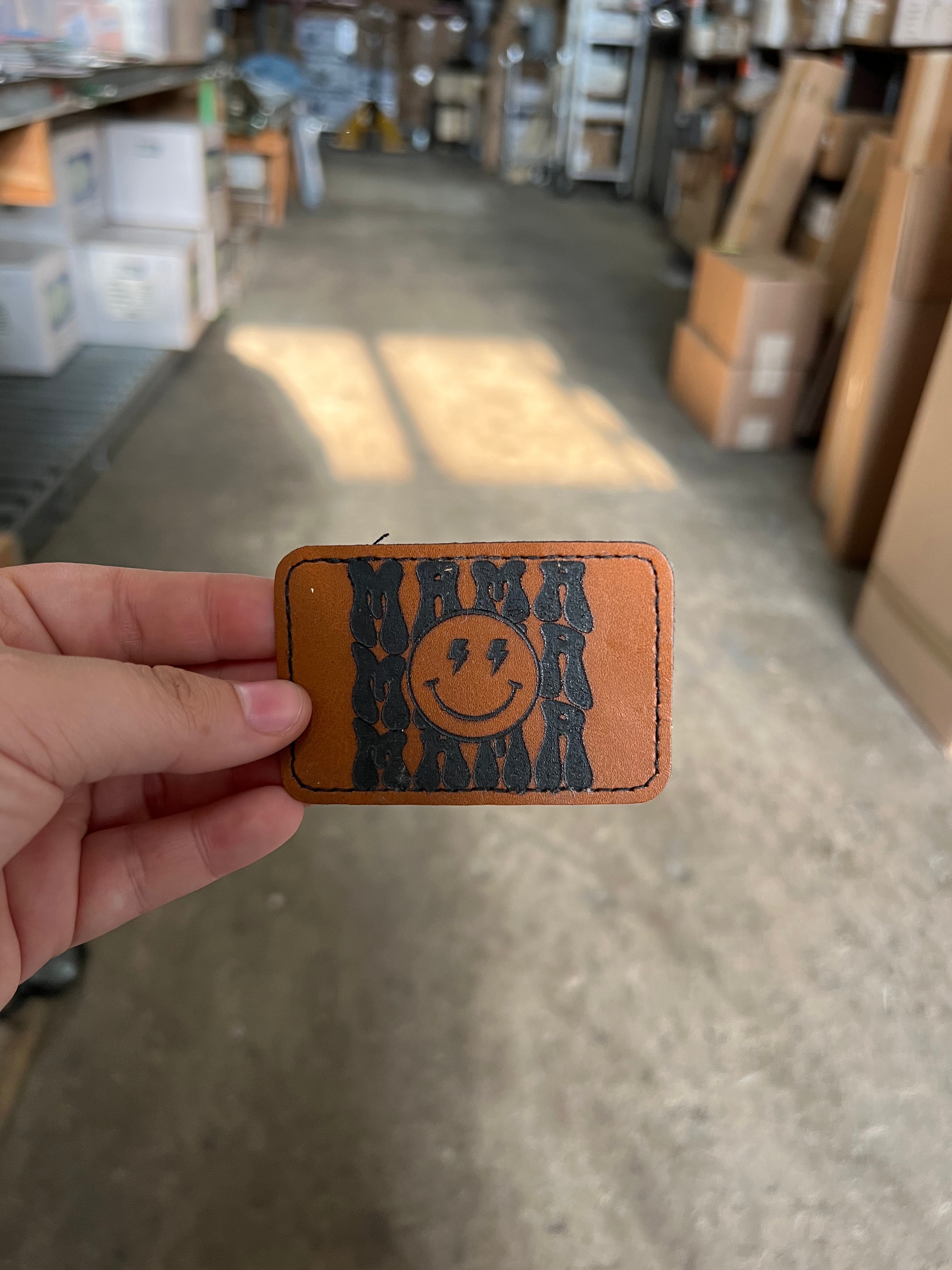 RTS Leather Iron On Patch - Rad Mama