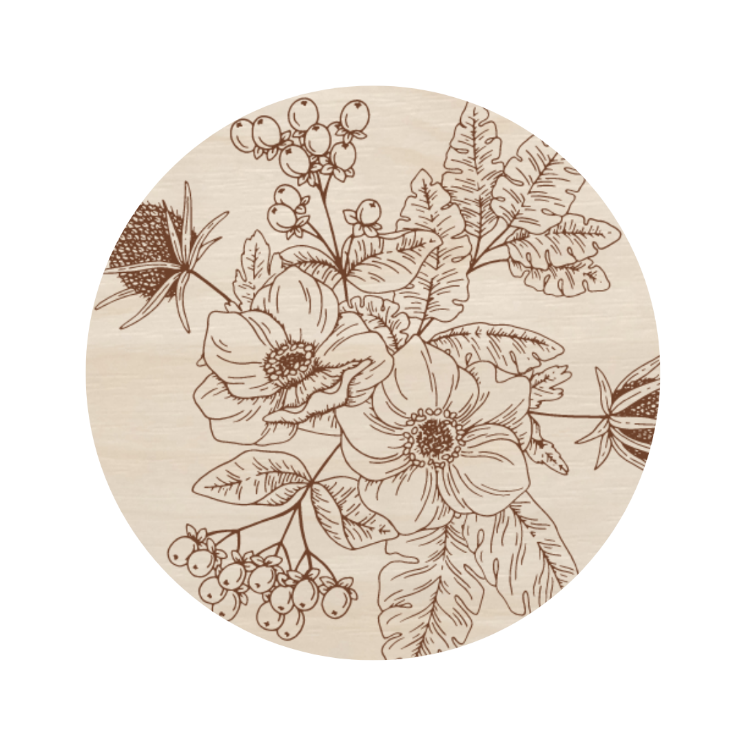 Laser Engraved and 3D Floral Name Sign