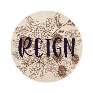 Laser Engraved and 3D Floral Name Sign