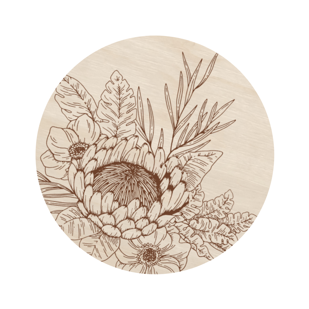 Laser Engraved and 3D Floral Name Sign