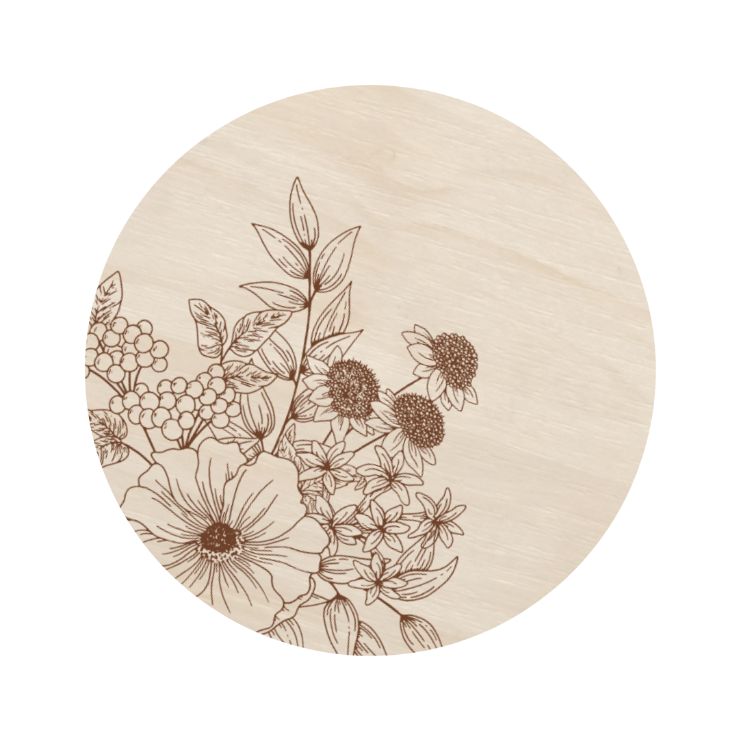 Laser Engraved and 3D Floral Name Sign