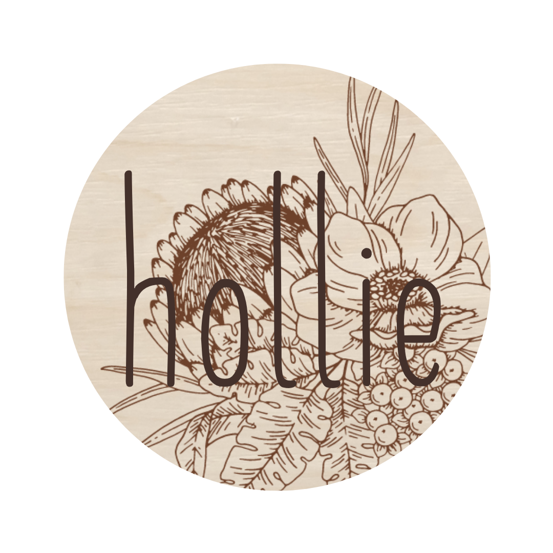 Laser Engraved and 3D Floral Name Sign