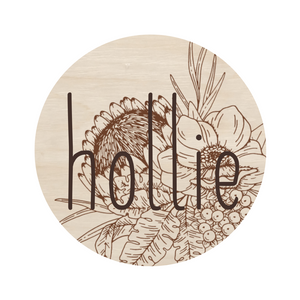 Laser Engraved and 3D Floral Name Sign