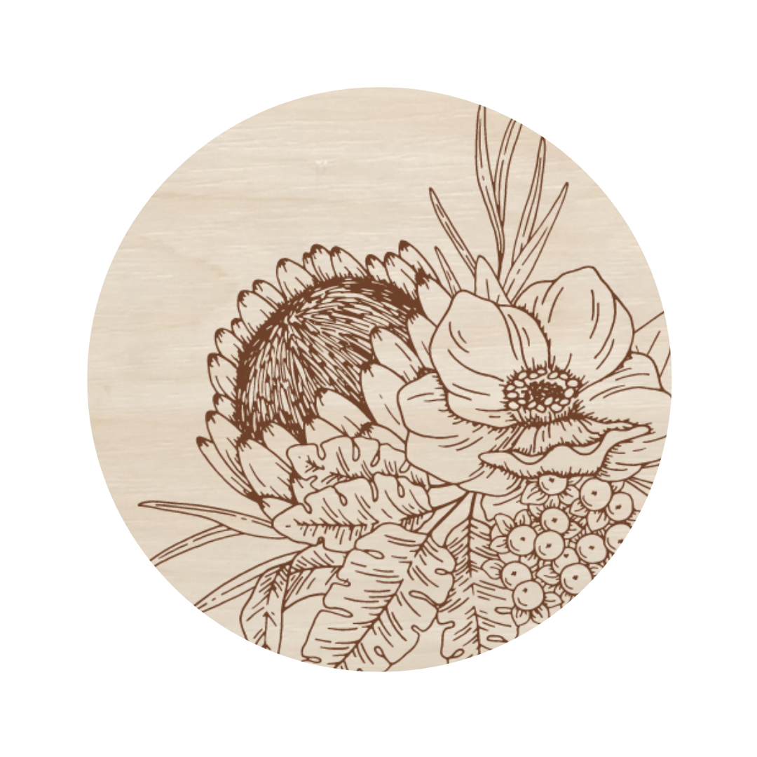 Laser Engraved and 3D Floral Name Sign