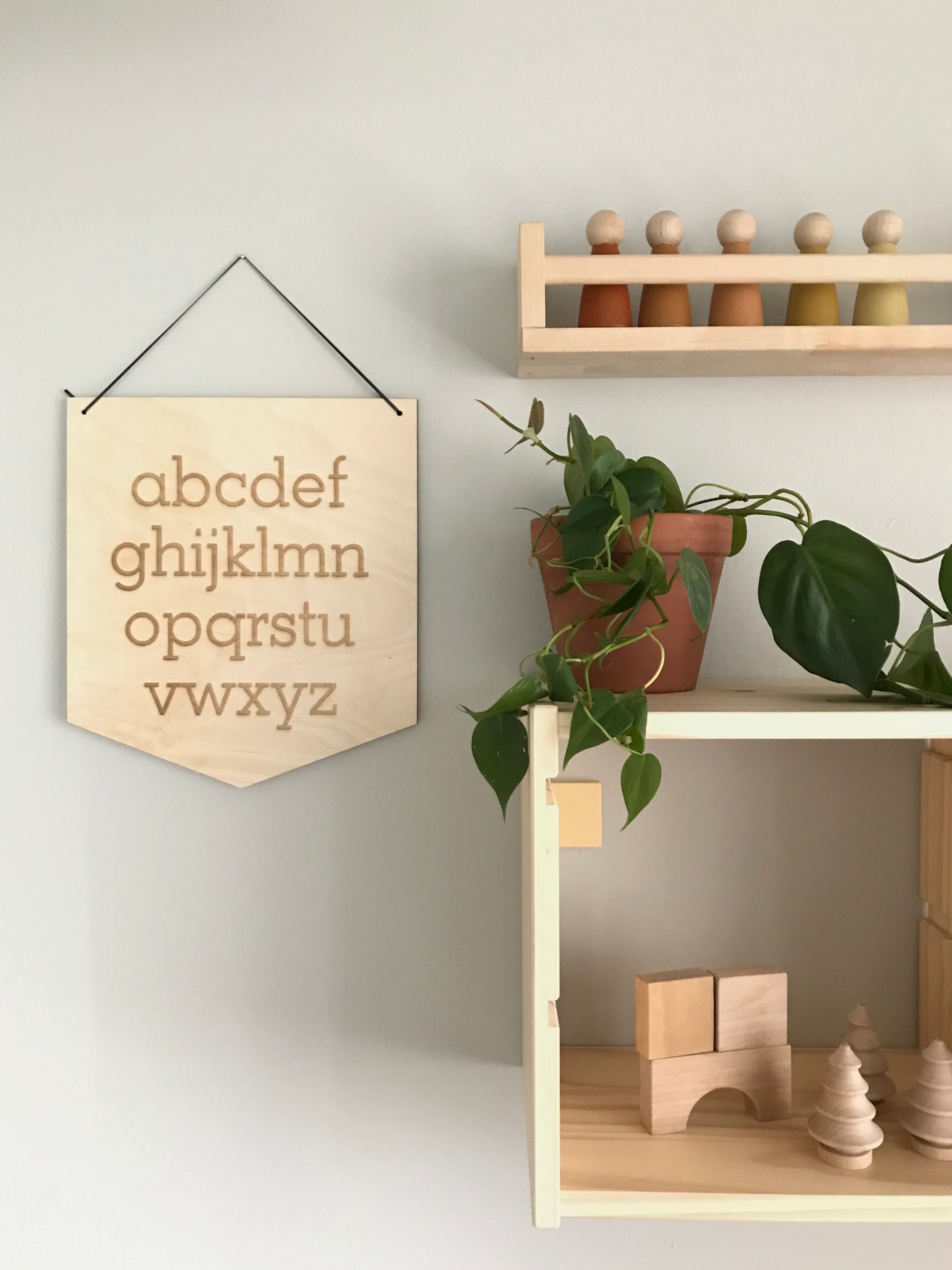 ABC Lower Case Laser Engraved Pennant