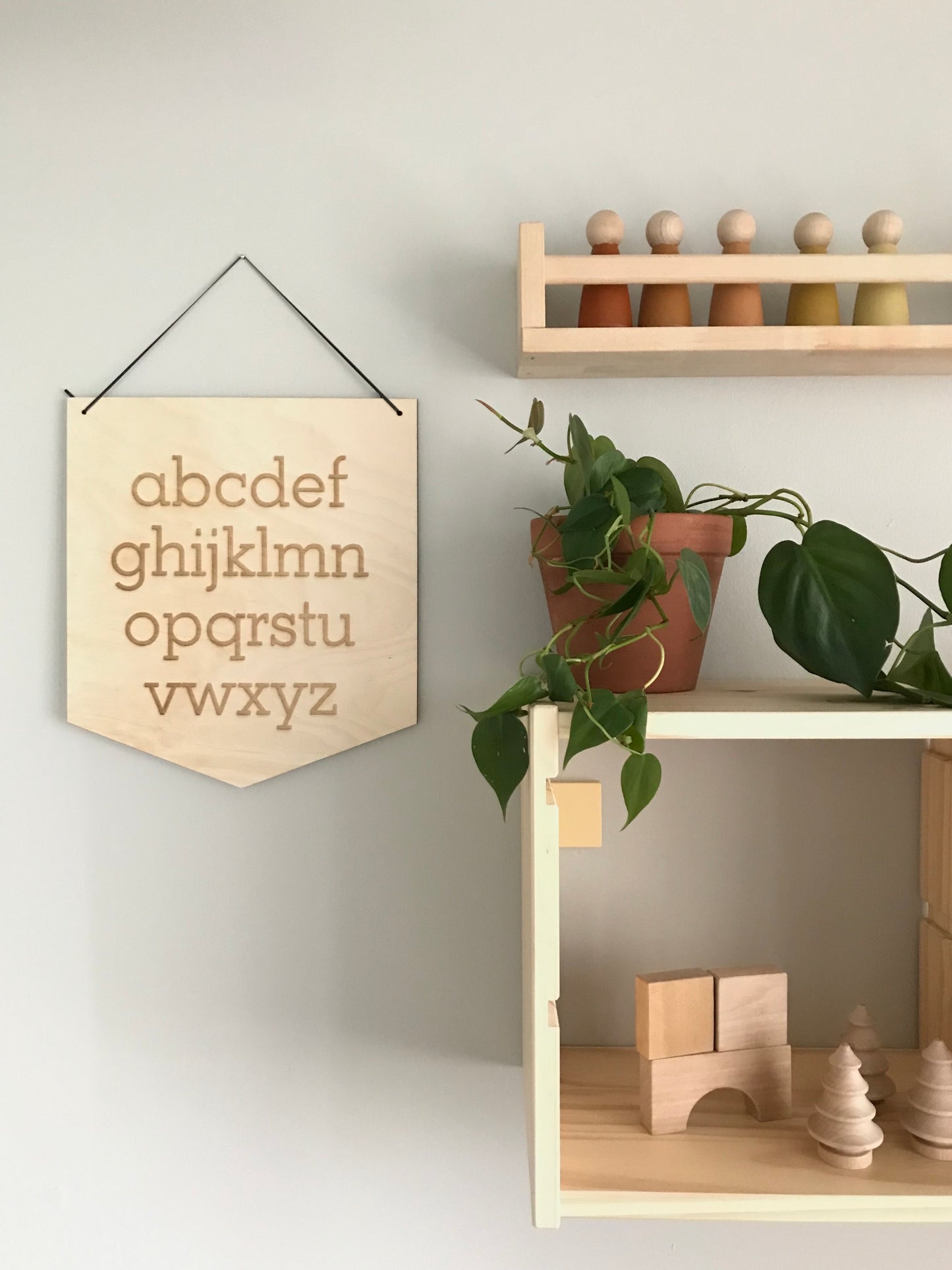 ABC Lower Case Laser Engraved Pennant