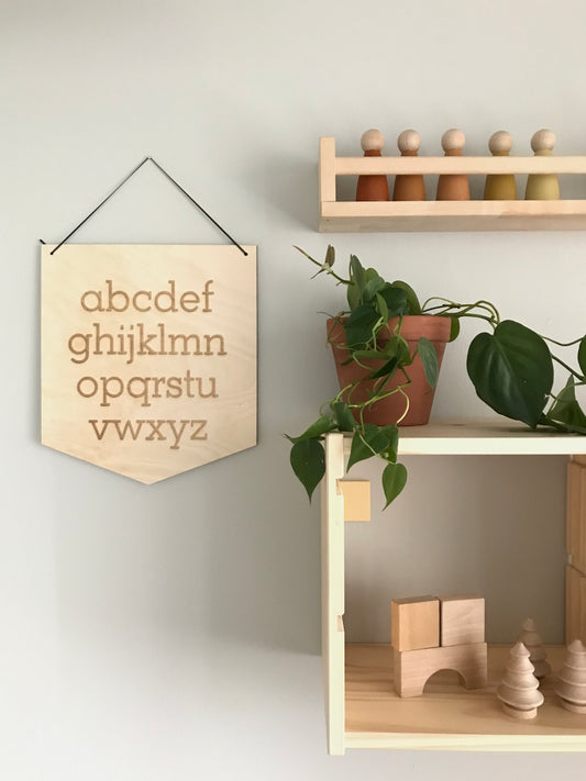 ABC Lower Case Laser Engraved Pennant