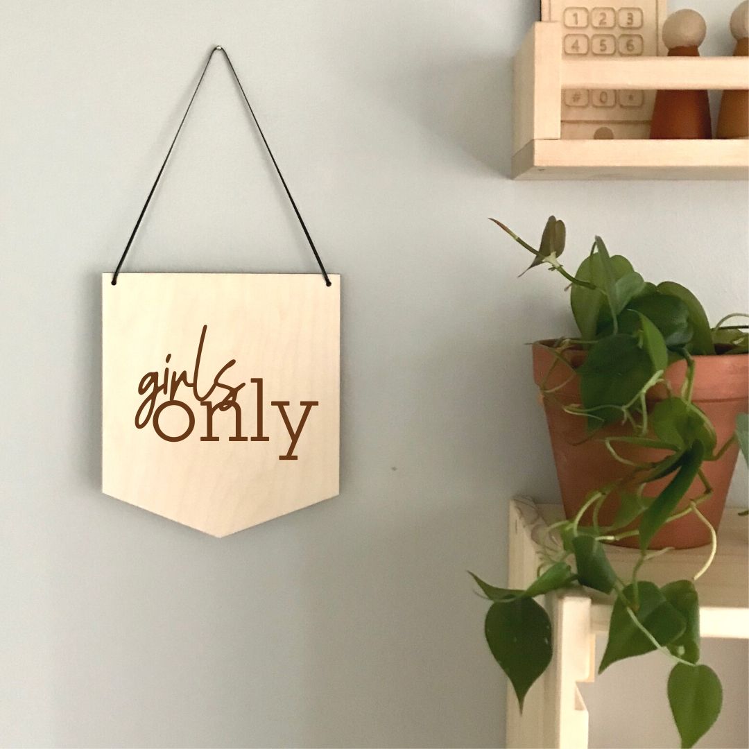 Girls Only Laser Engraved Pennant