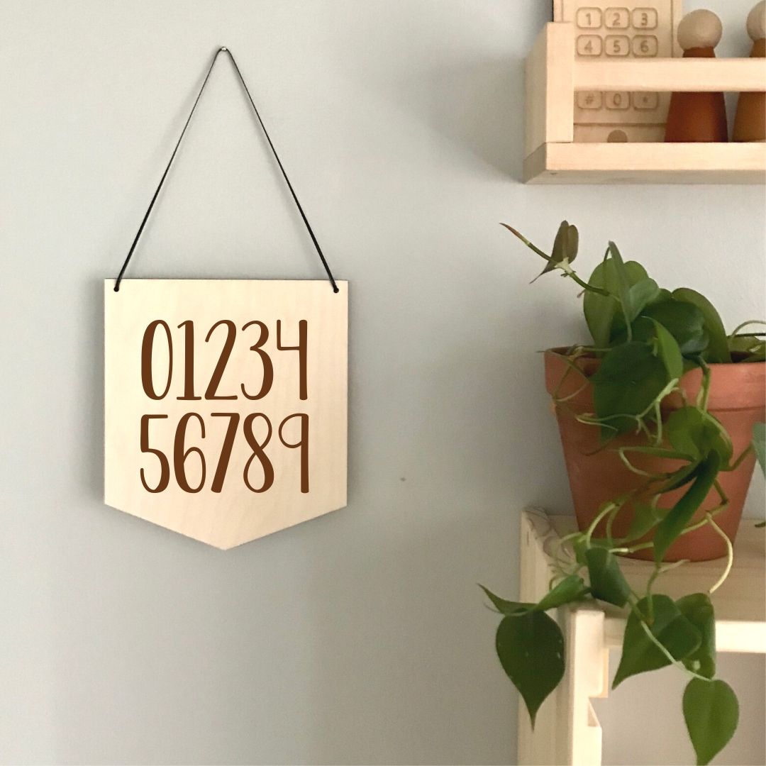 Numbers Laser Engraved Pennant