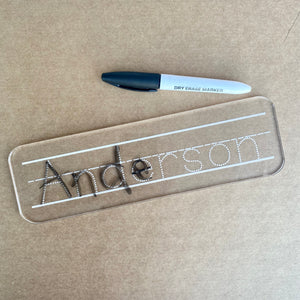 Custom Name Dry Erase Board Typeset