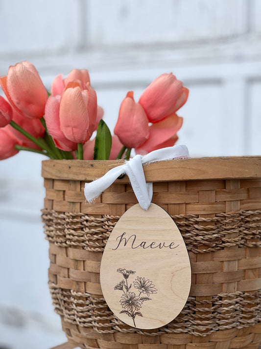 Floral Easter Basket Tags