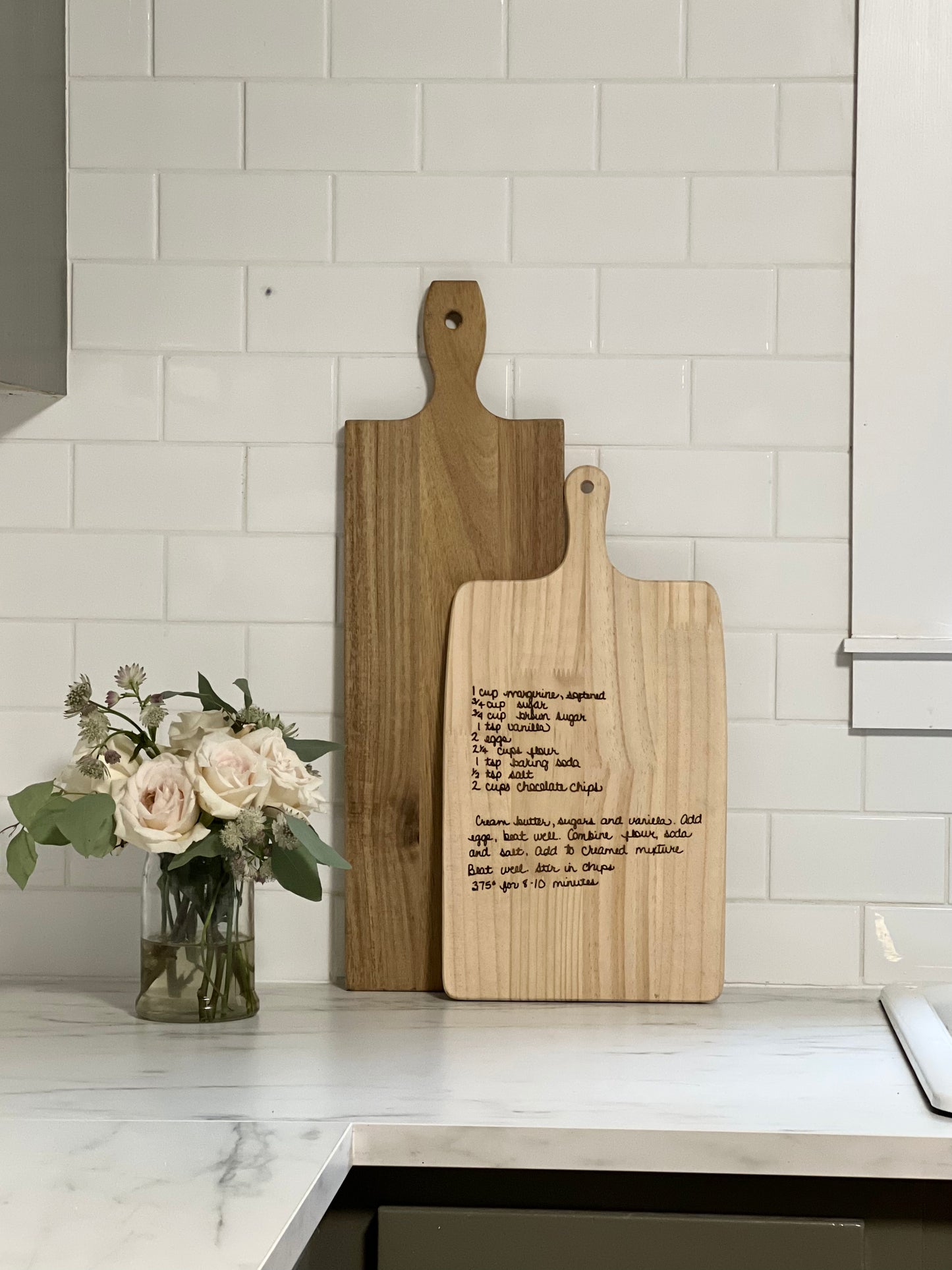 Rectangle Hand written engraved cutting board