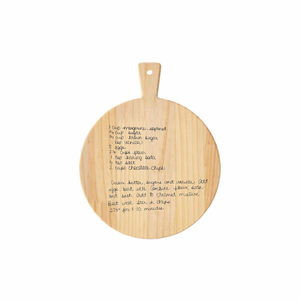 Round Hand Drawn Engraved Cutting Board
