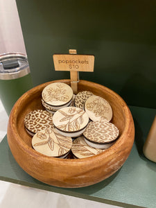 Laser Engraved Wood Pop Sockets