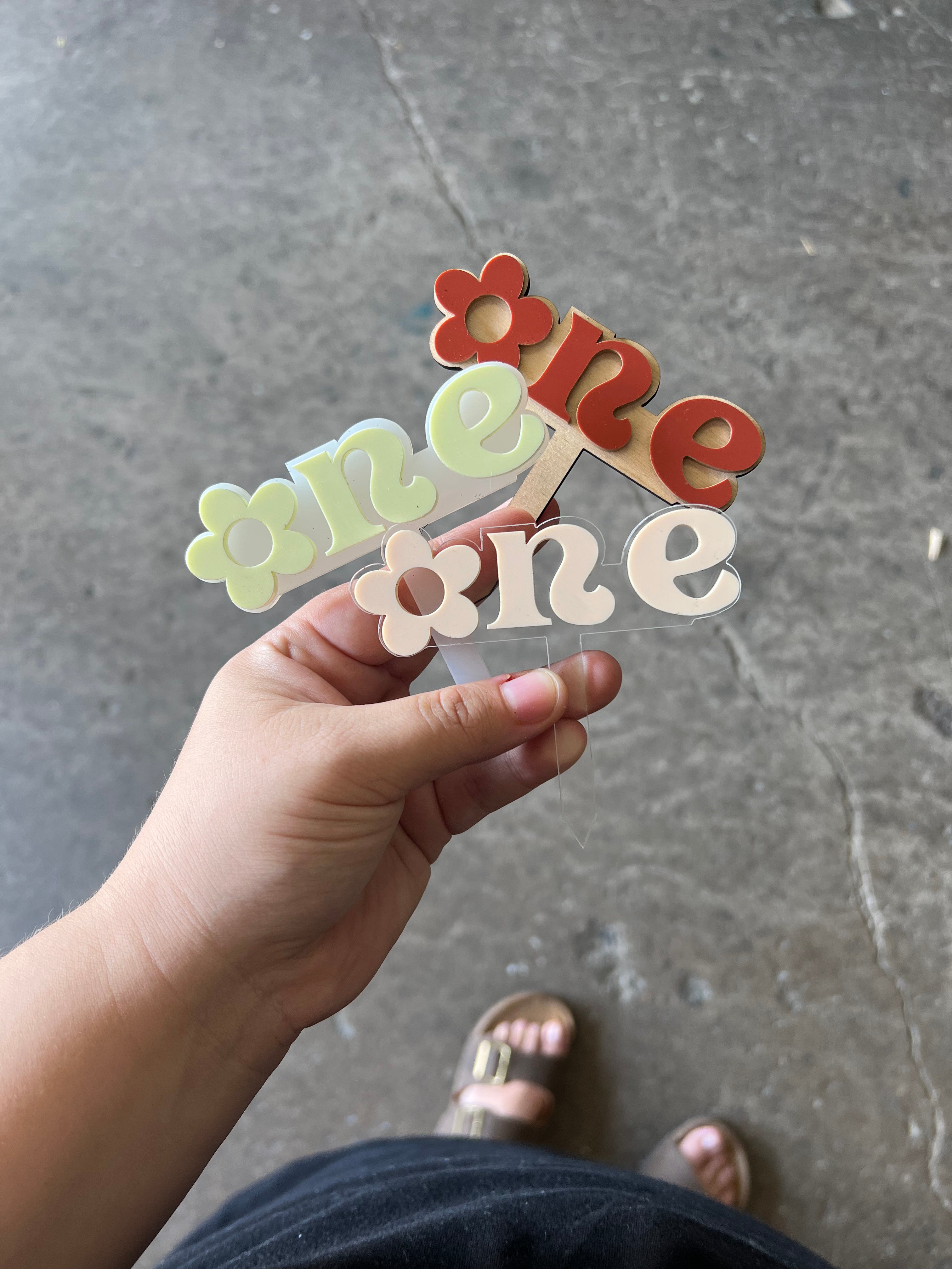 One Groovy Acrylic Cake Topper
