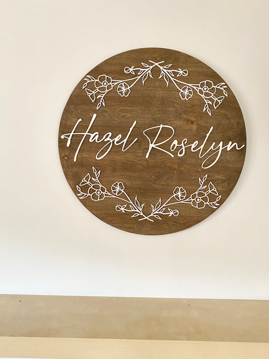 Dainty Floral 3d Sign